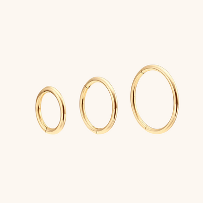 (Single) 14K Solid Gold Simple Hoop Earring