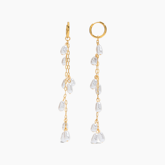 Cascade Pearl Chain Earrings