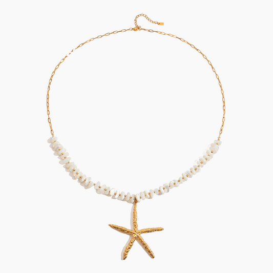 Golden Starfish Shell Necklace