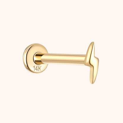(Unique) Boucle d'oreille à tige minimaliste en or massif 14 carats