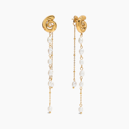 Twist Bloom Pearl Drop Earrings