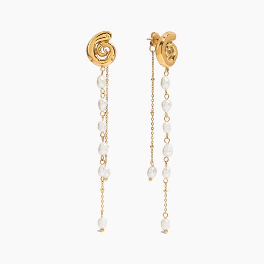Twist Bloom Pearl Drop Earrings