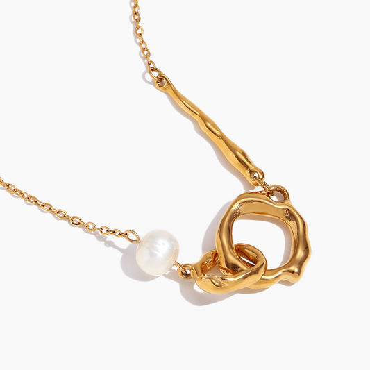 Organic Pearl Link Necklace
