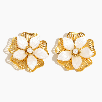 Golden Petal Radiance Earrings