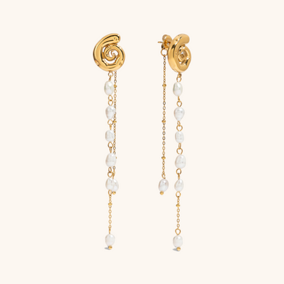 Twist Bloom Pearl Drop Earrings
