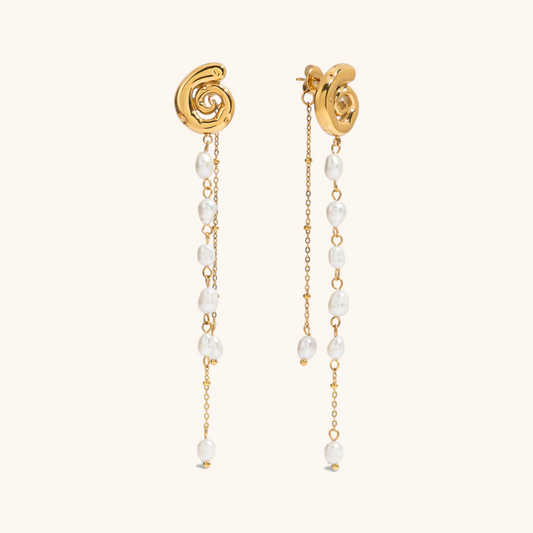Twist Bloom Pearl Drop Earrings