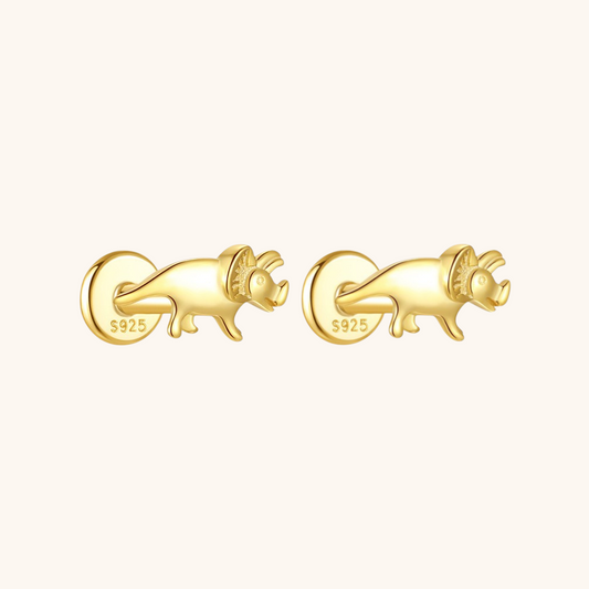 Rhino-Shaped Stud Earrings