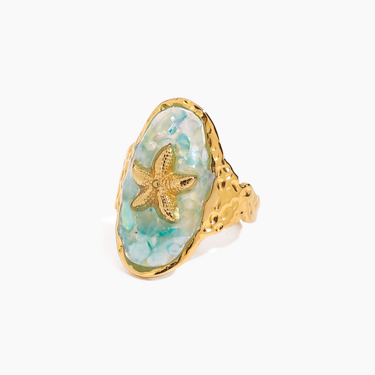 Tide Whisper Starfish Ring