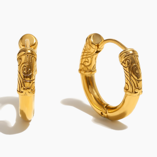 Baroque Swirl Hoop Earrings