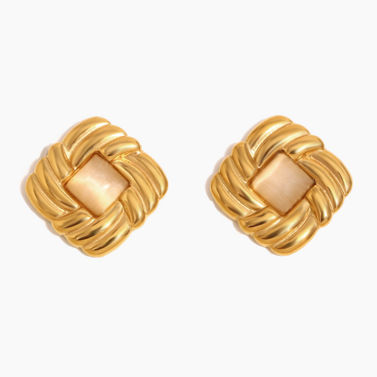 Vintage Woven Square Earrings