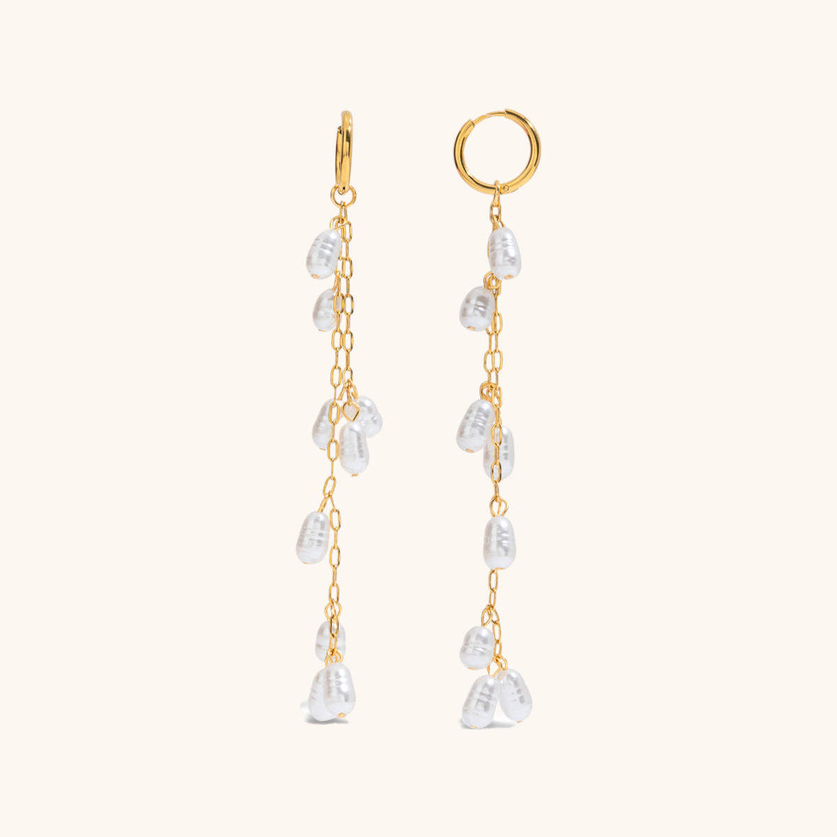 Cascade Pearl Chain Earrings