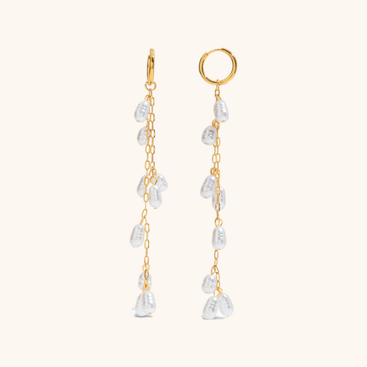 Cascade Pearl Chain Earrings