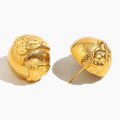 Terra Luxe Textured Dome Earrings