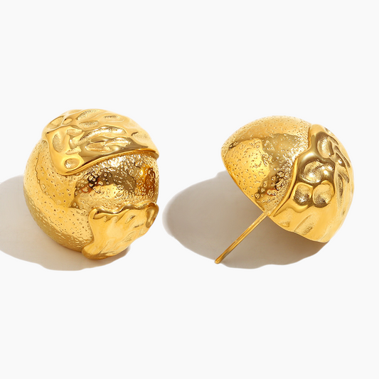 Terra Luxe Textured Dome Earrings