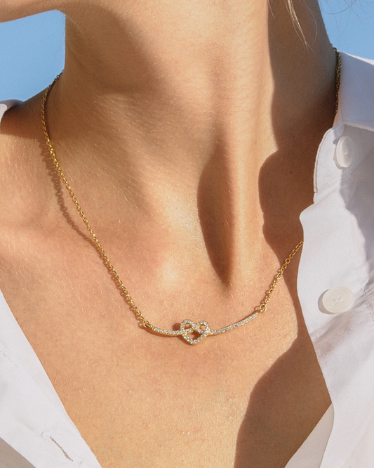 Crystal Double Heart Pendant Necklace