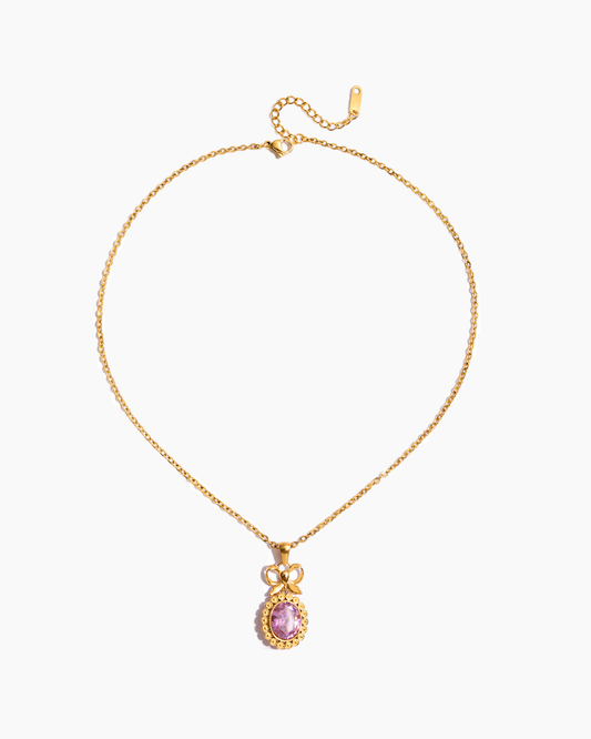 Victorian Charm Pink Necklace
