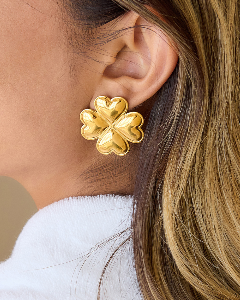 Radiant Clover Heart Earrings