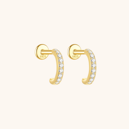 Paved Zirconia Hoop Cartilage Earrings