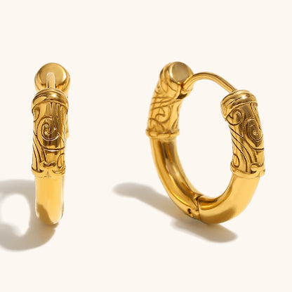 Baroque Swirl Hoop Earrings