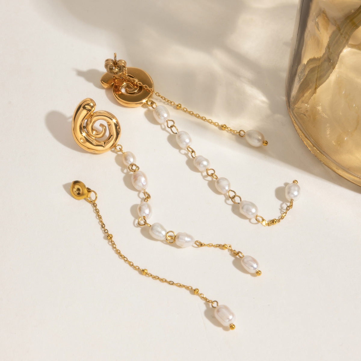 Twist Bloom Pearl Drop Earrings