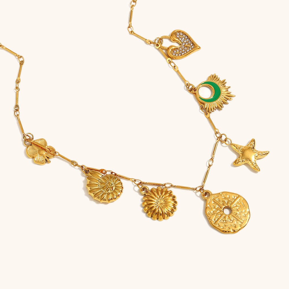 Celestial Charm Medallion Necklace