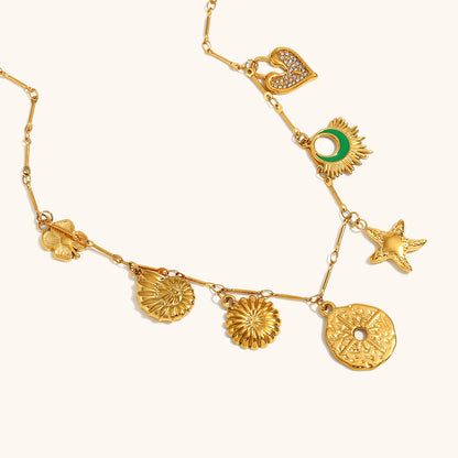 Celestial Charm Medallion Necklace