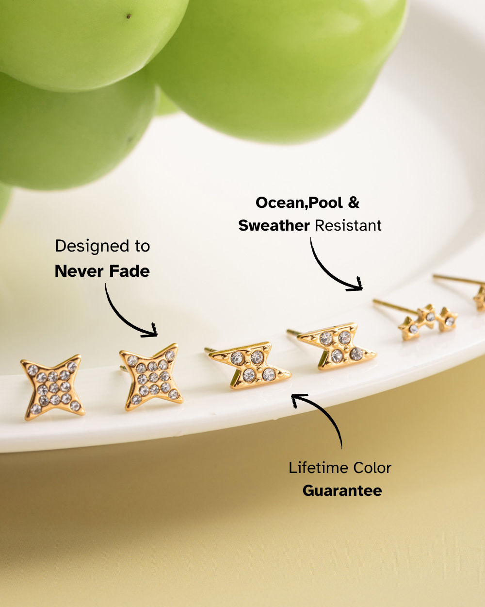 Starlight Spark Trio Stud Earrings