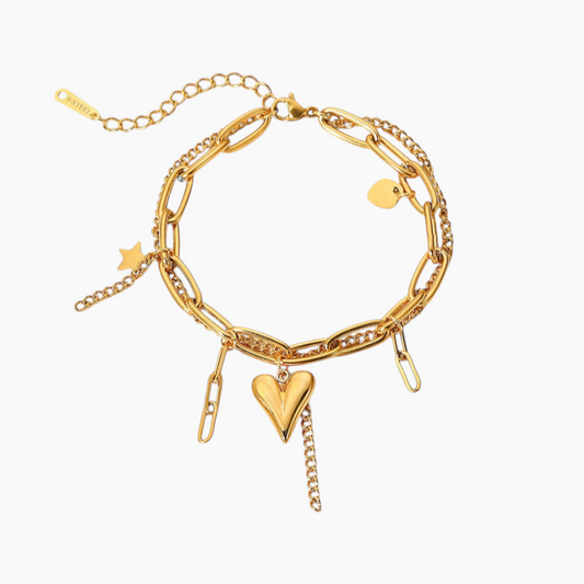 Charm Clash Layered Bracelet - Golden