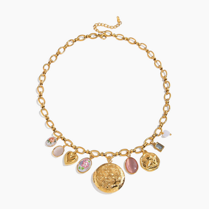 Rosette Memory Medallion Necklace