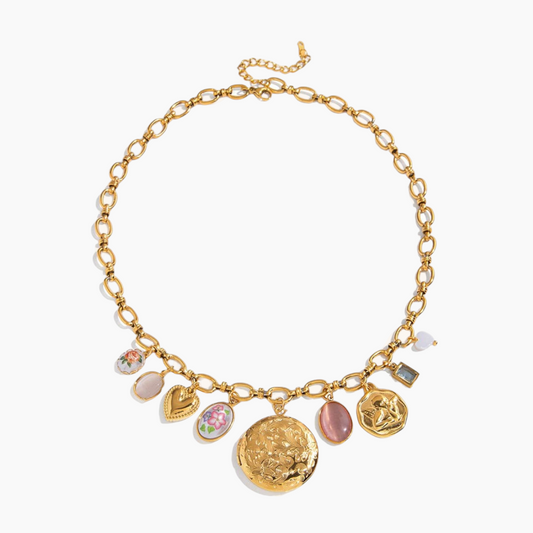 Rosette Memory Medallion Necklace
