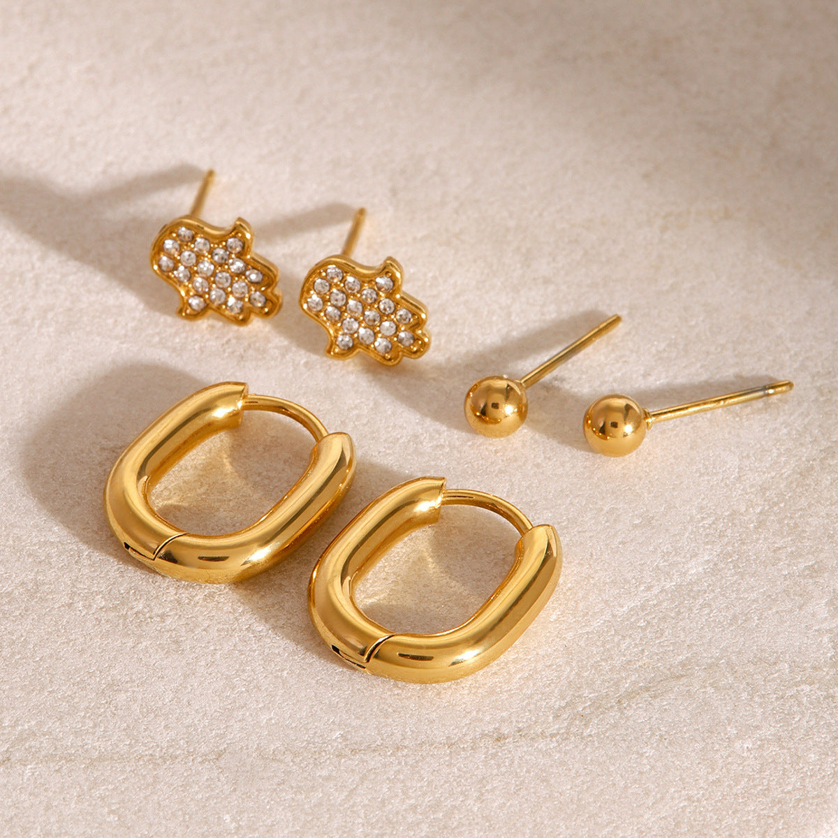 Golden Glint Earring Set