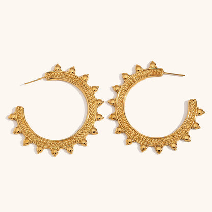 Bohemian Crescent Hoop Earrings