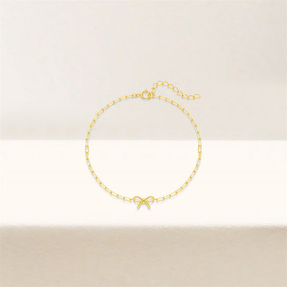 Paperclip Chain Bow Bracelet