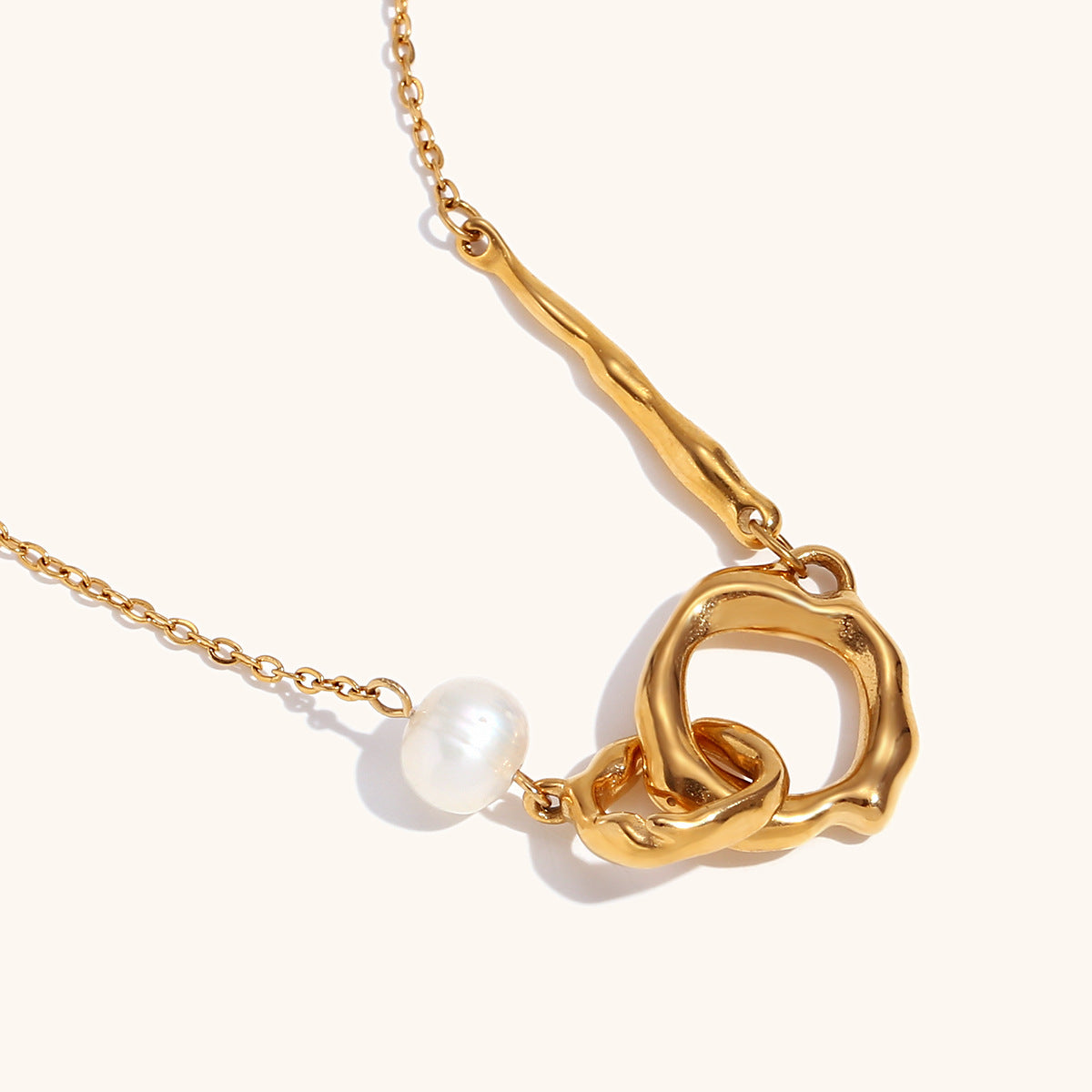 Organic Pearl Link Necklace