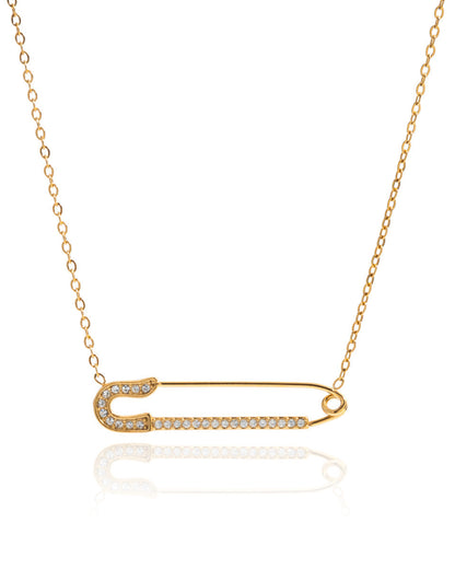 Golden Pin Sparkle Necklace