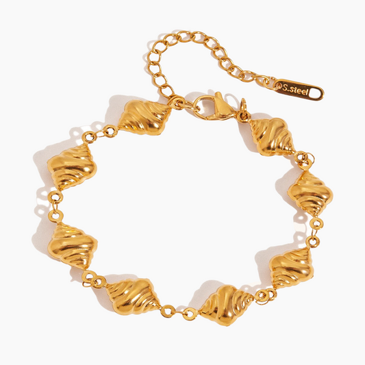 Golden Brioche Bead Bracelet