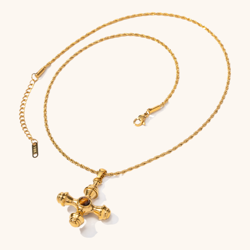 Emerald Divine Cross Necklace