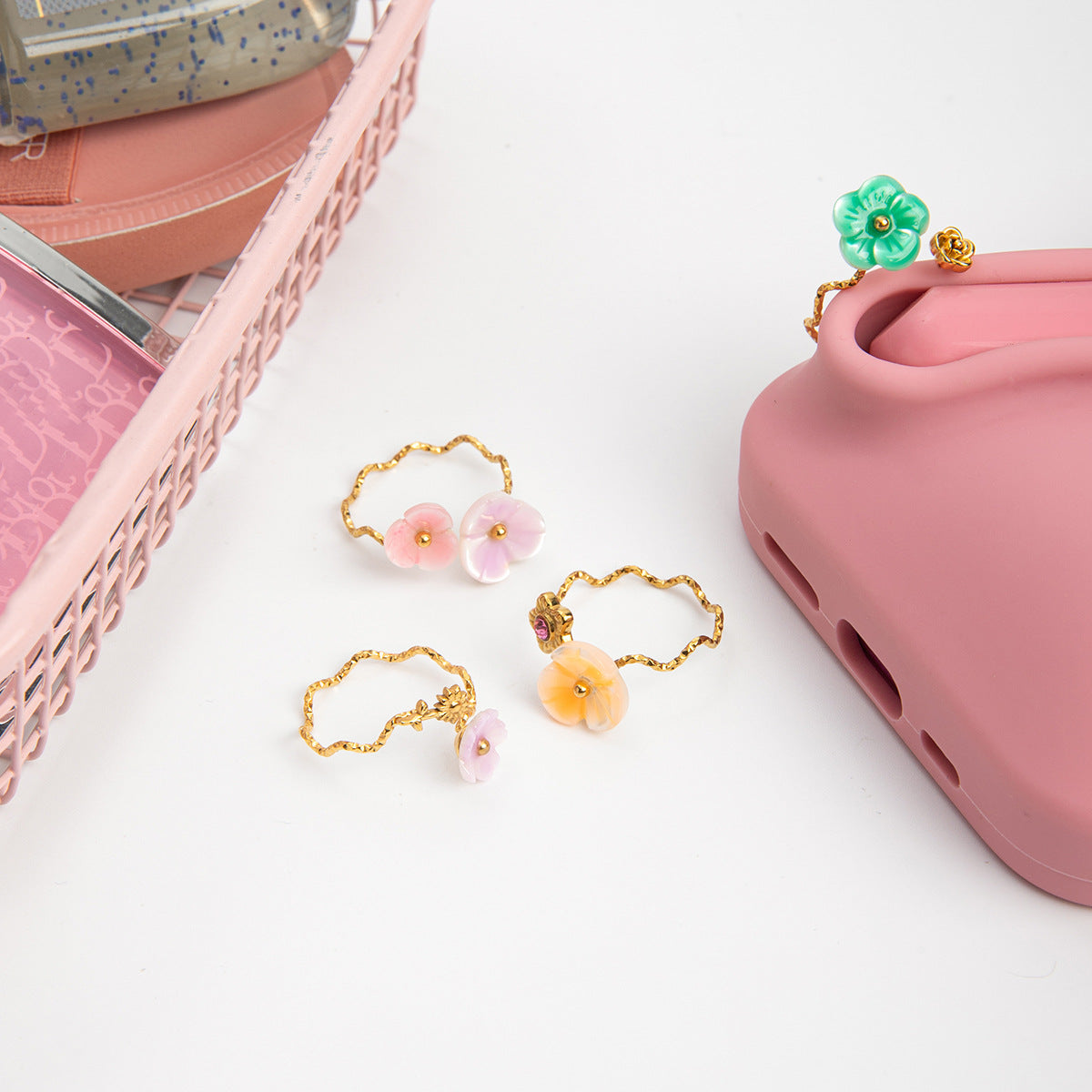 Duo Blossom Adjustable Ring