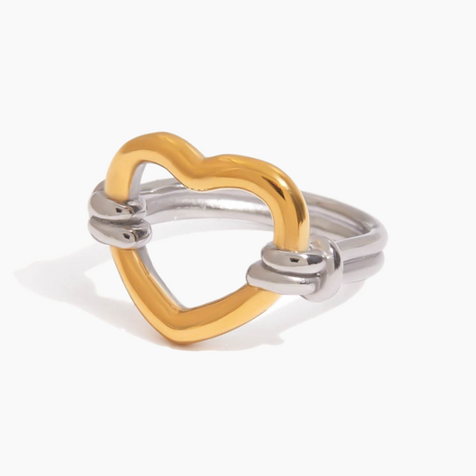 Serelva Duo-Tone Heart Ring