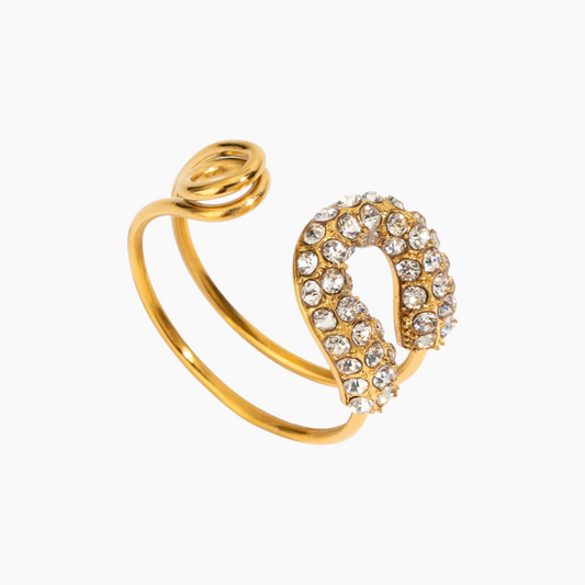 Lustre Spiral Open Ring - Golden