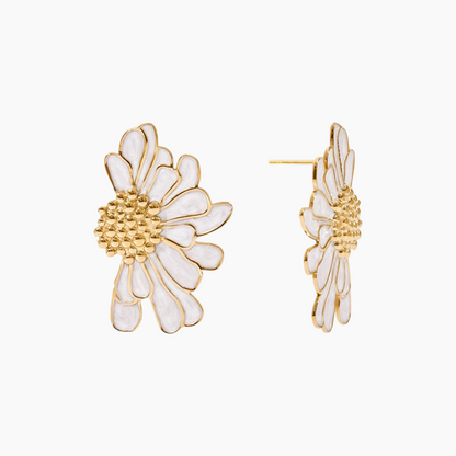 Petal Bloom Earrings - White