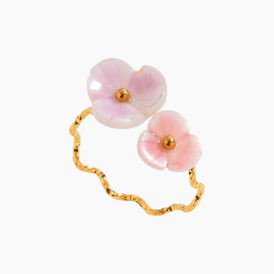Duo Blossom Adjustable Ring