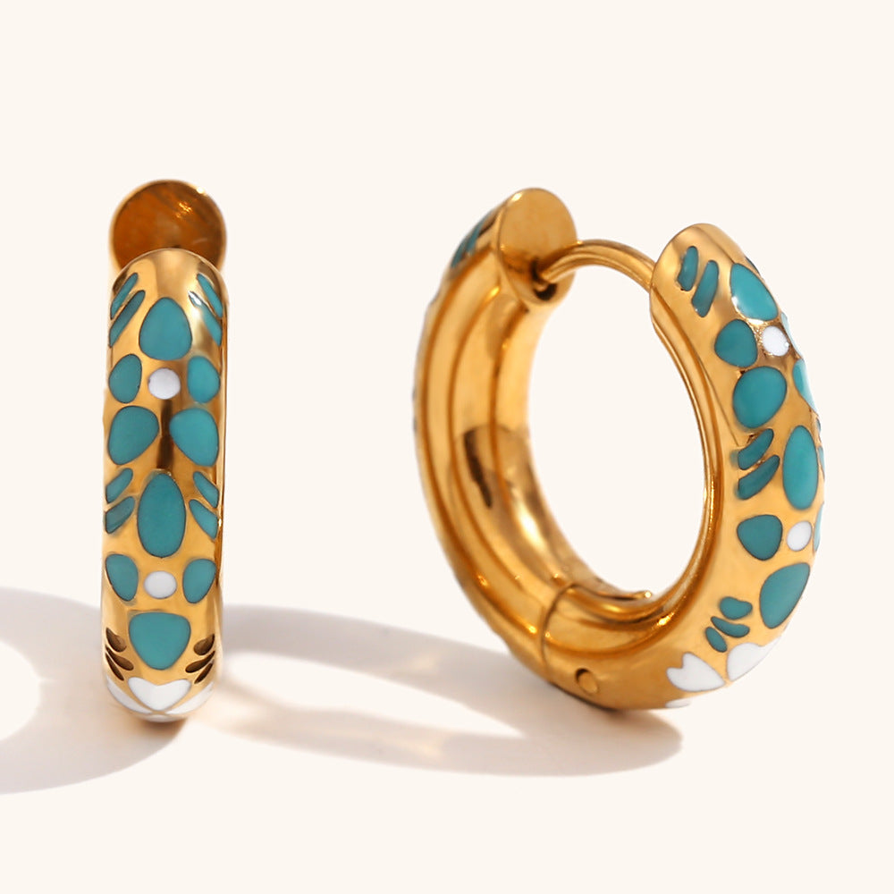 Enchanted Bloom Enamel Hoop Earrings