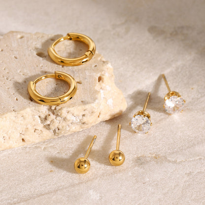 Lustrous Trio – Minimalist Earring Set