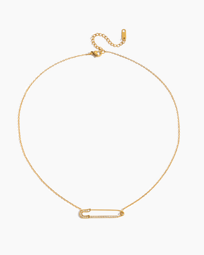 Golden Pin Sparkle Necklace