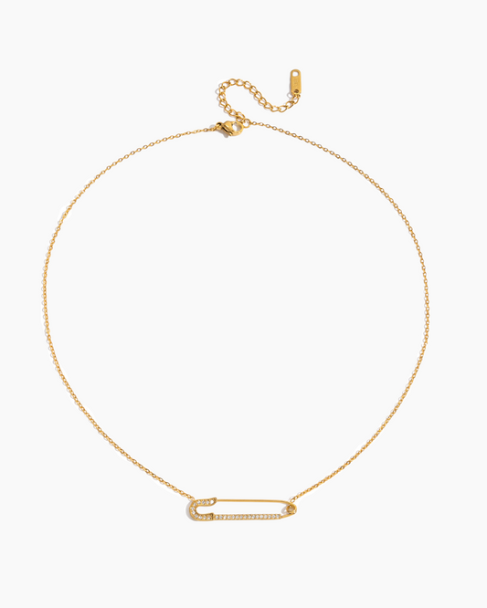 Golden Pin Sparkle Necklace