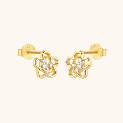 Flower Earrings with Zirconia