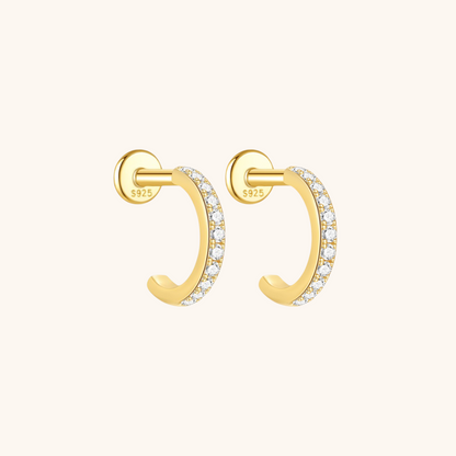 Paved Zirconia Hoop Cartilage Earrings