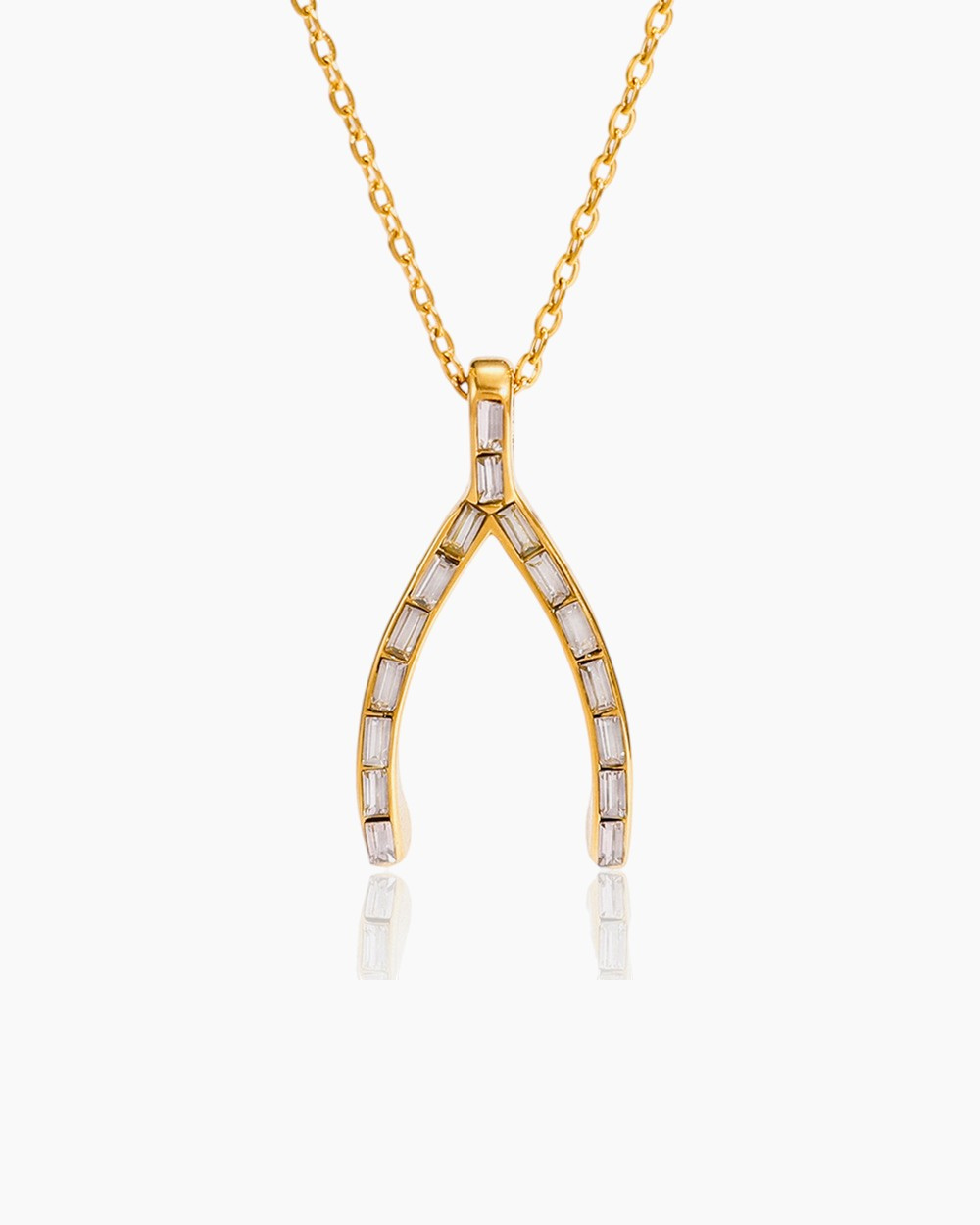 Crystal Wishbone Necklace
