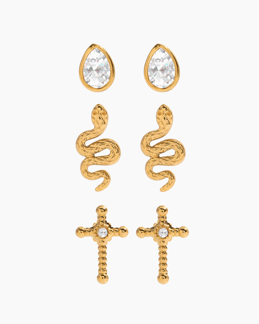 Mystic Guardian 3-Pairs Earrings Set